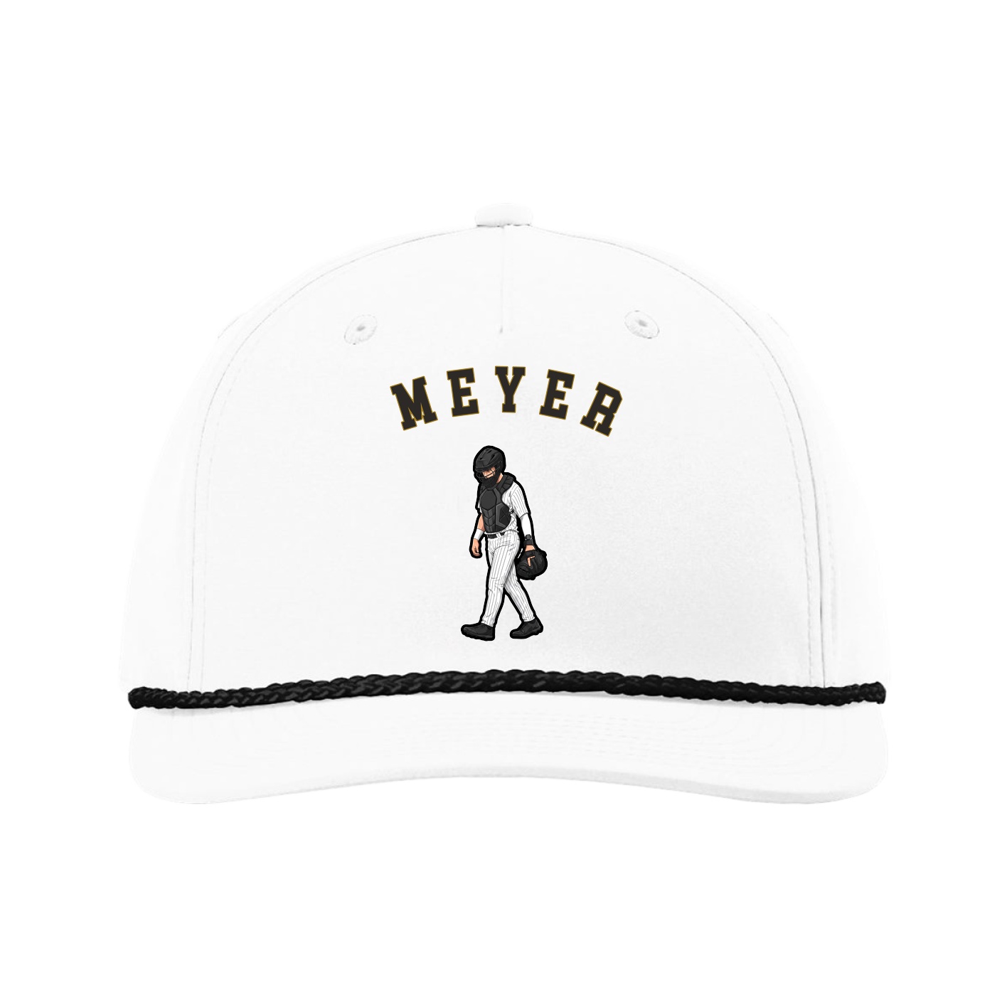 Five-Panel Classic Rope Cap — Shirsey Arch in White