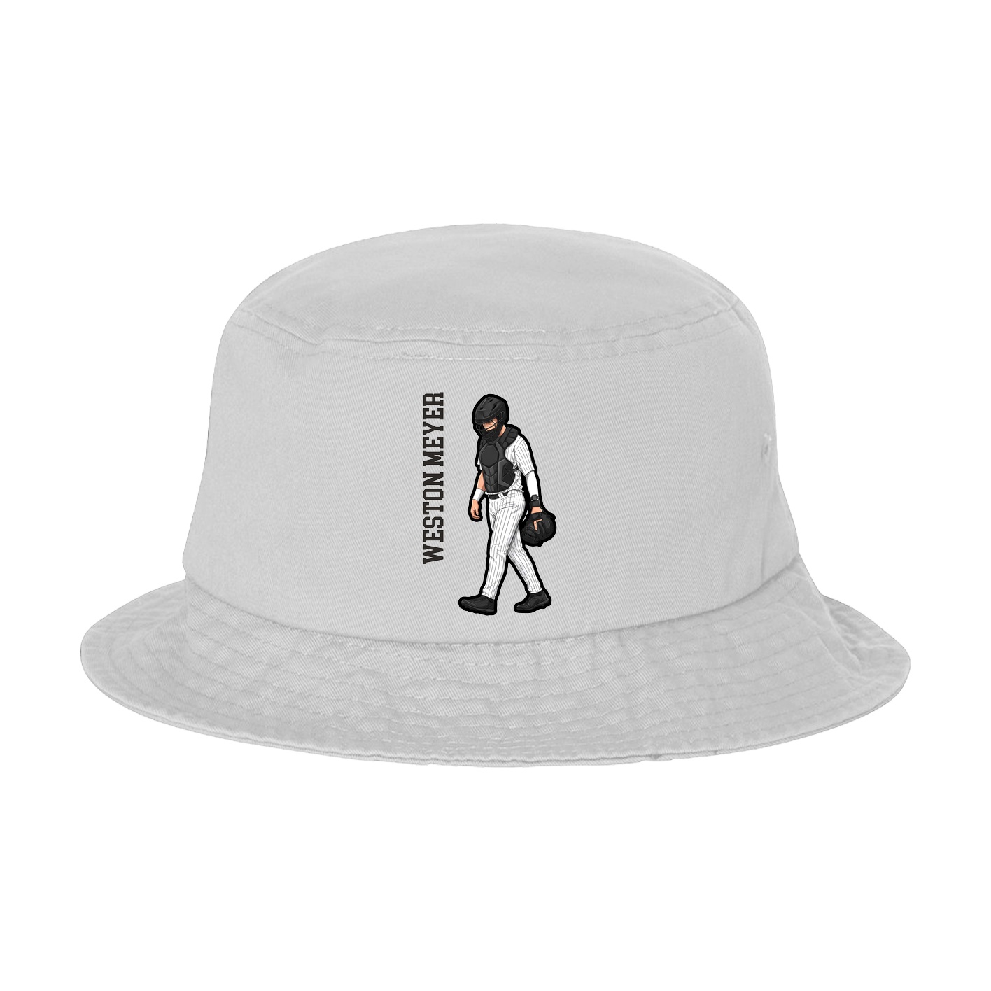Bucket Cap — Name Vertical in White