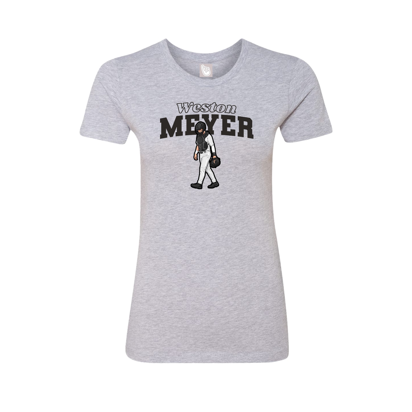 Fitted Women's Tee — Name Arch in Grey