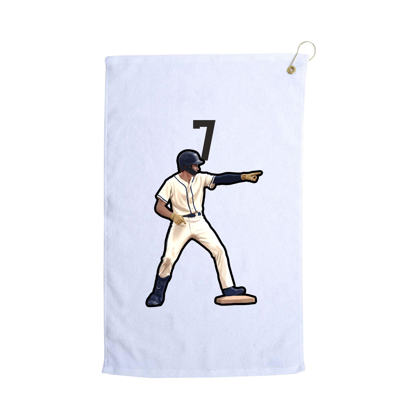 Golf Towel — Number Top in White