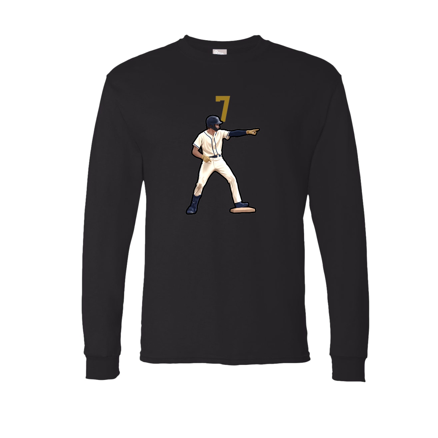 Long Sleeve Tee — Number Top in Black