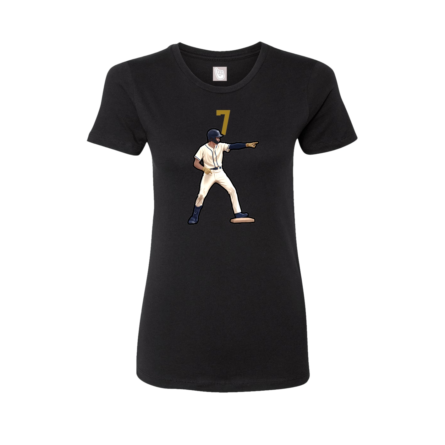 Fitted Women's Tee — Number Top in Black