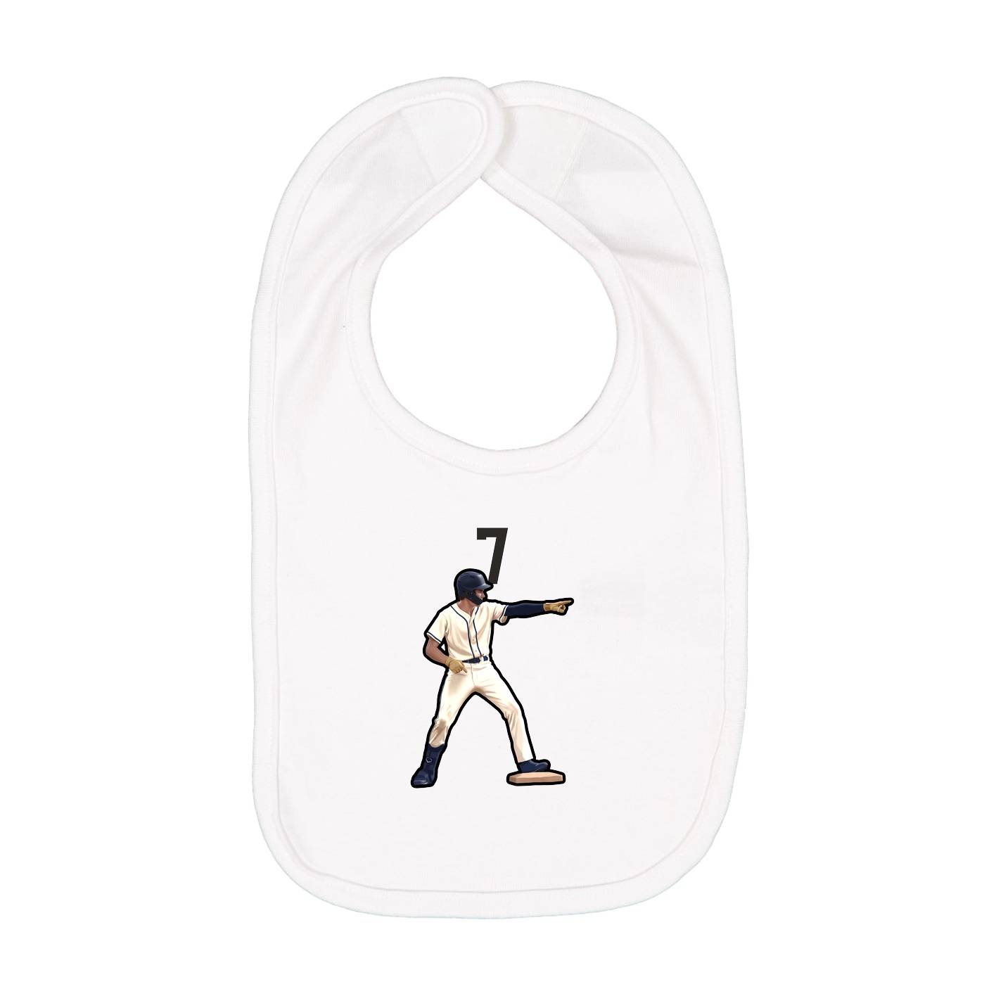 Infant Bib — Number Top in White