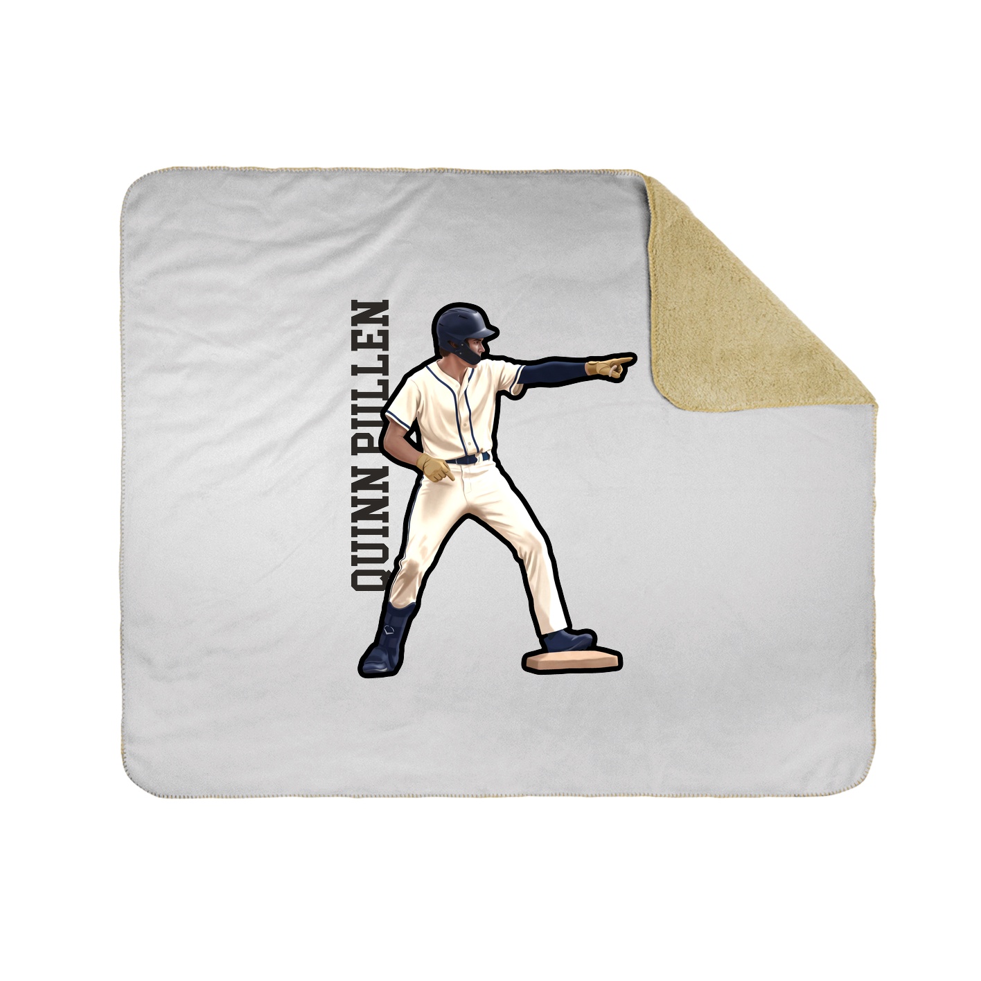 Throw Blanket — Name Vertical in White