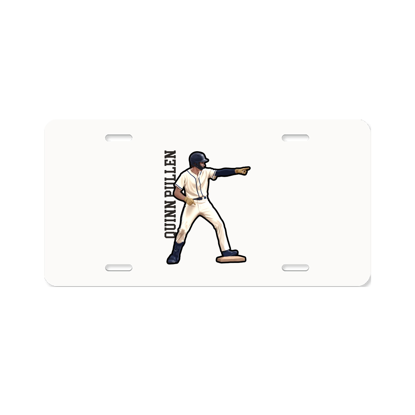 License Plate — Name Vertical in Classic