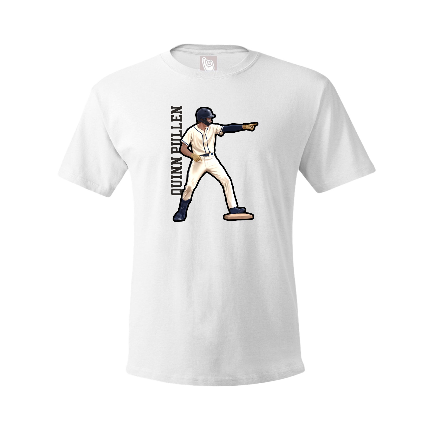 Youth Tee — Name Vertical in White