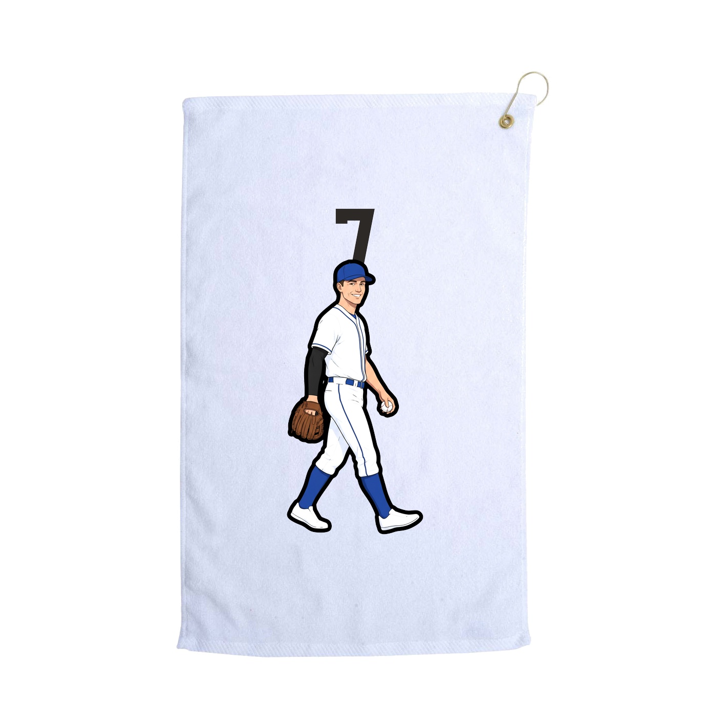 Golf Towel — Number Top in White