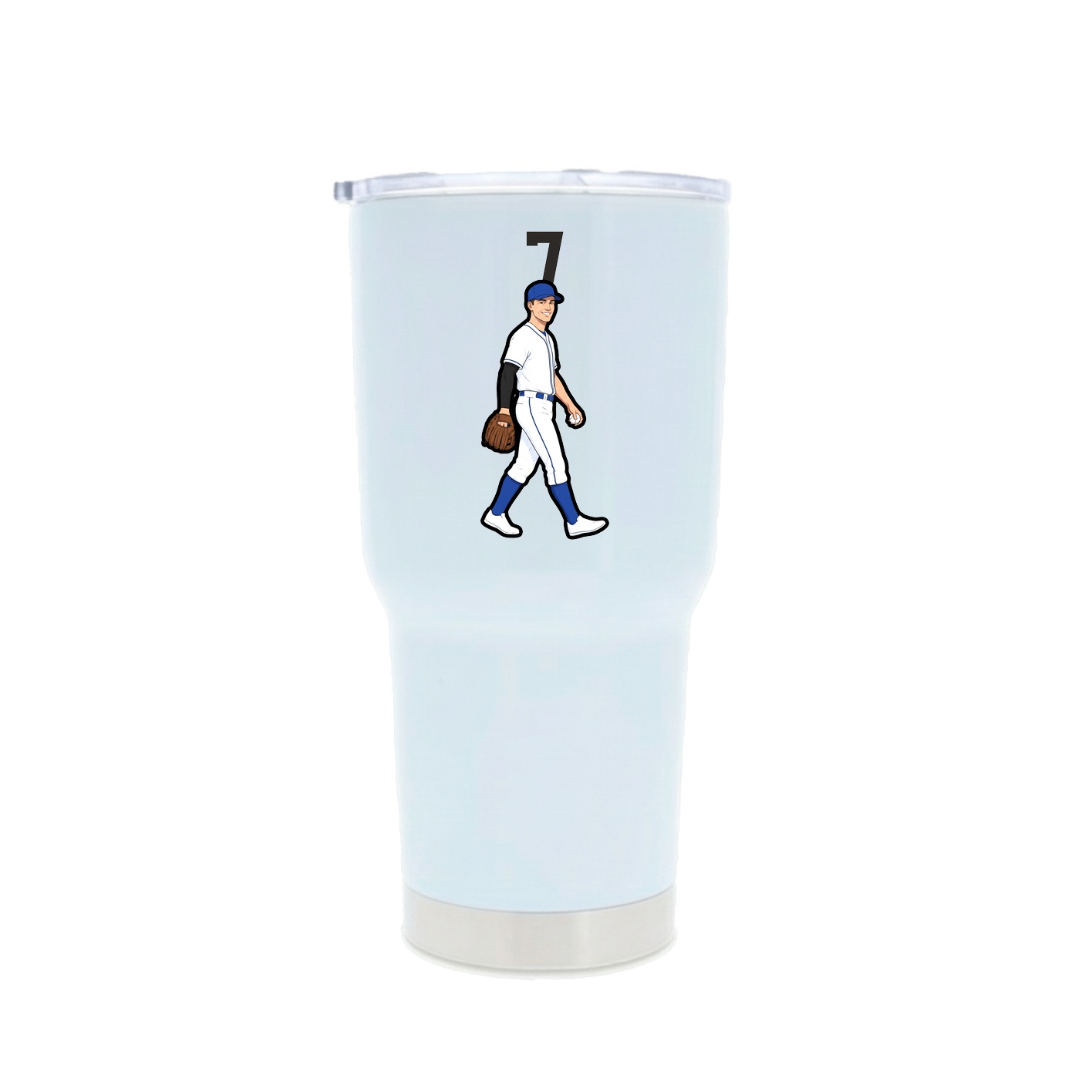 30oz Stainless Steel Tumbler — Number Top in White