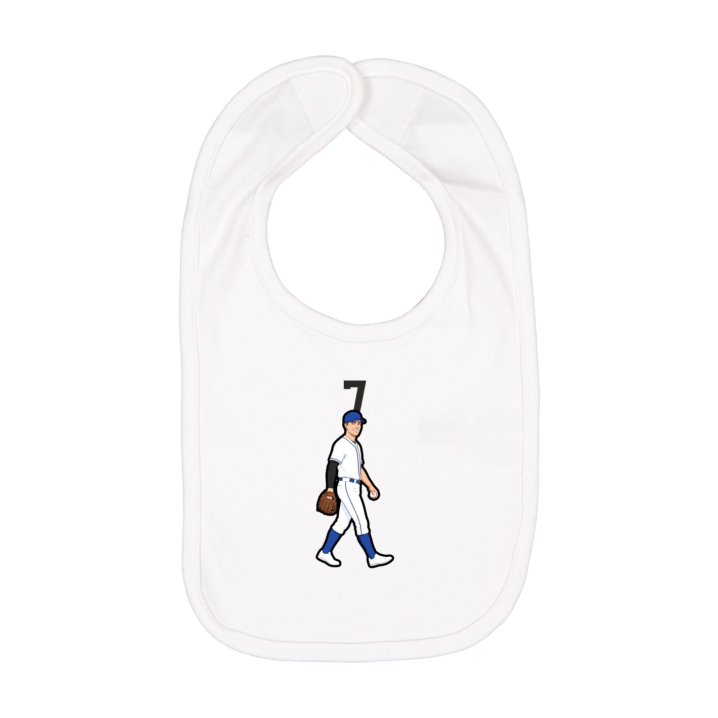 Infant Bib — Number Top in White