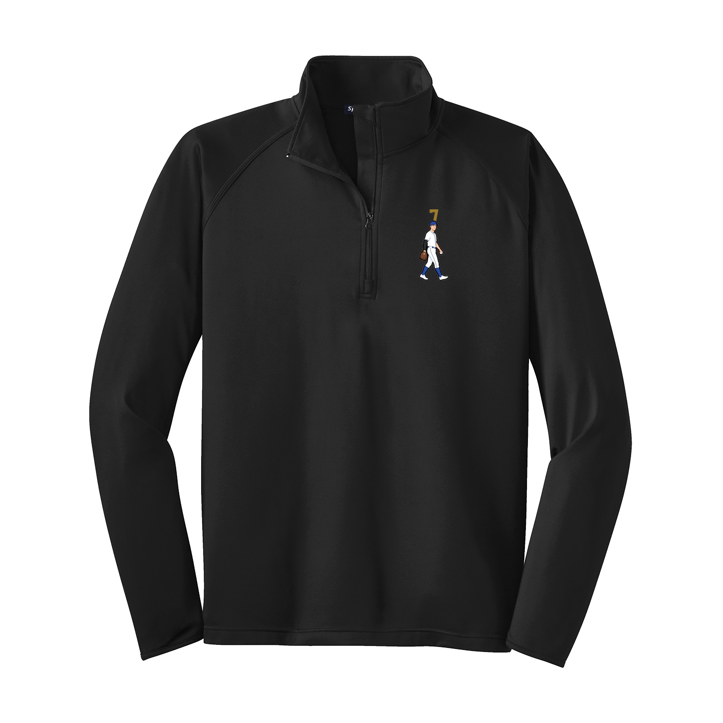 Q-Zip Pullover — Number Top in Black