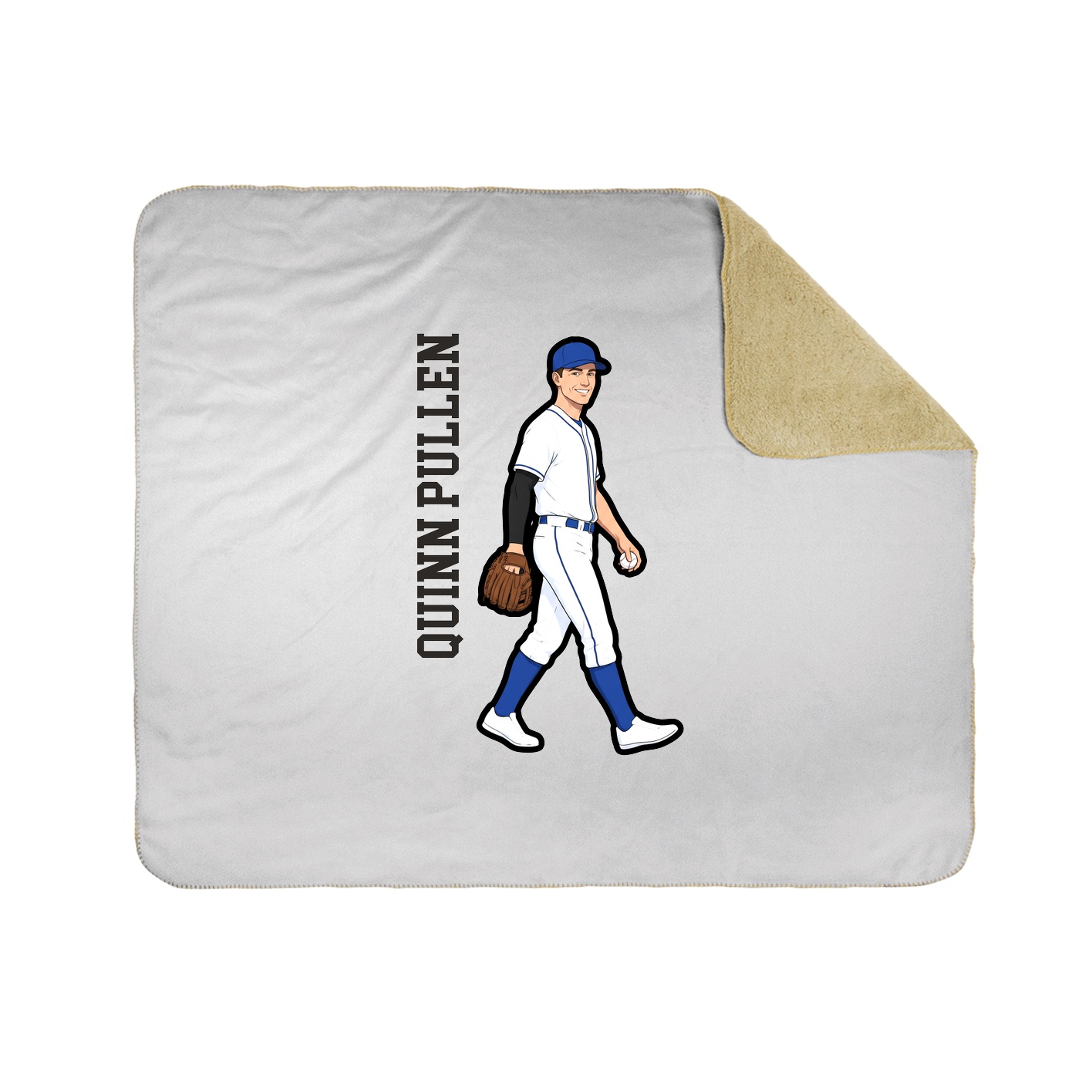 Throw Blanket — Name Vertical in White