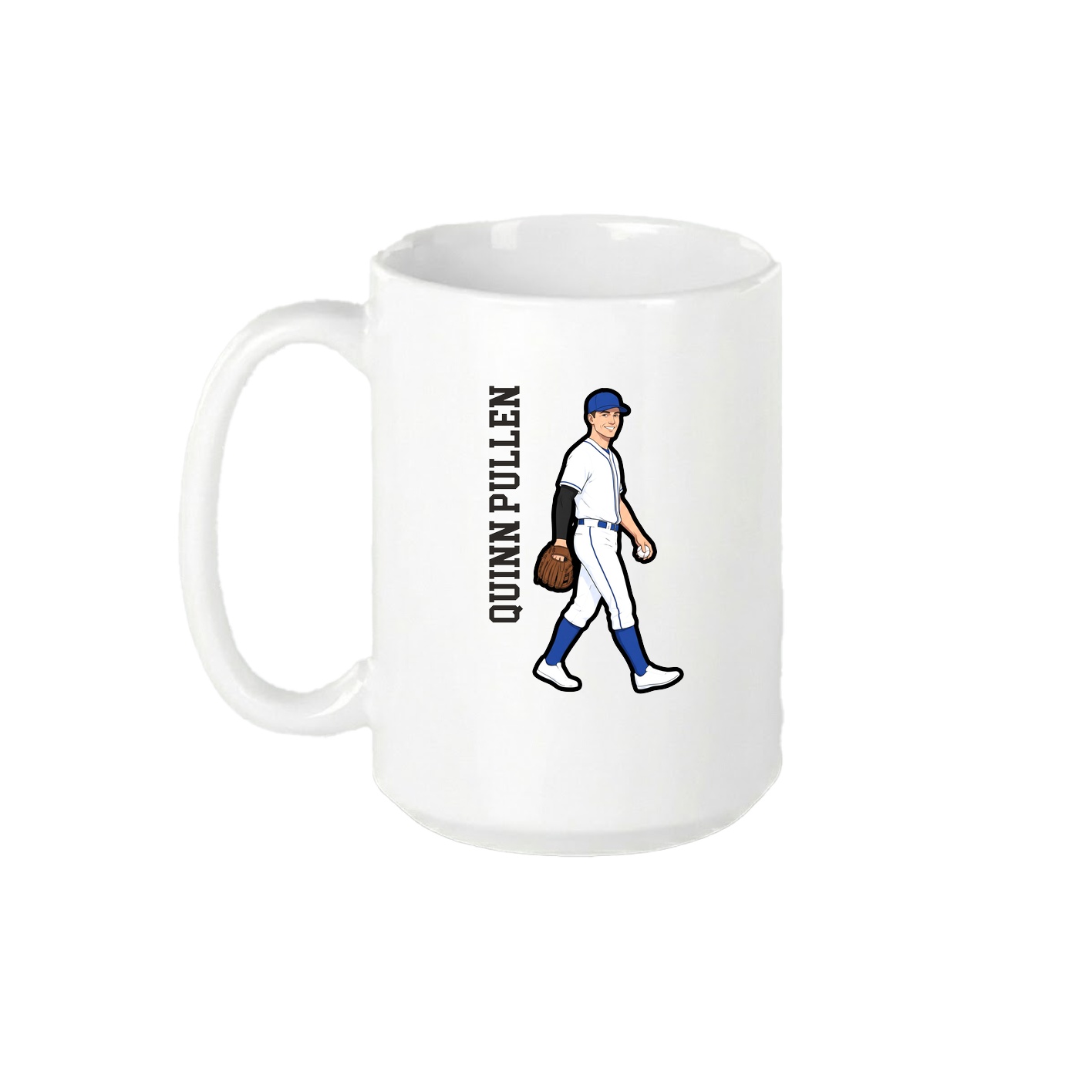 15oz Coffee Mug — Name Vertical in White