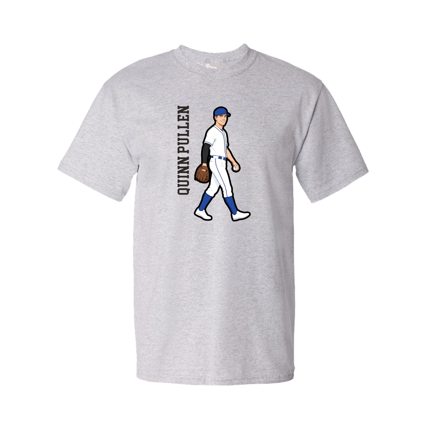 Tee — Name Vertical in Grey