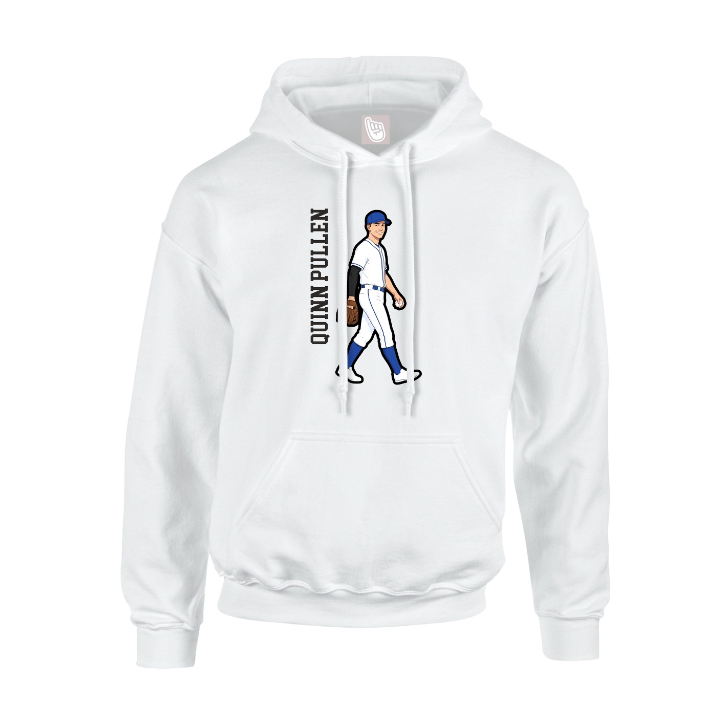 Youth Hoodie — Name Vertical in White