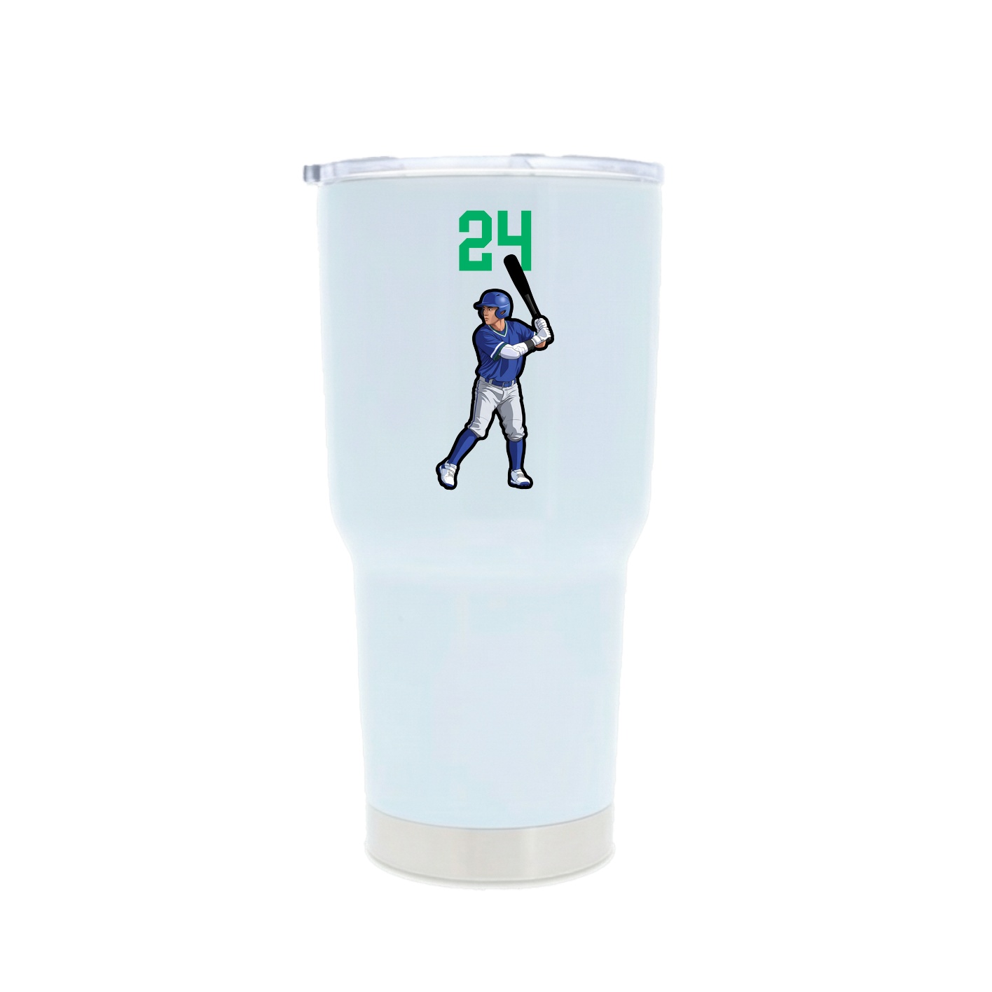 30oz Stainless Steel Tumbler — Number Top in White