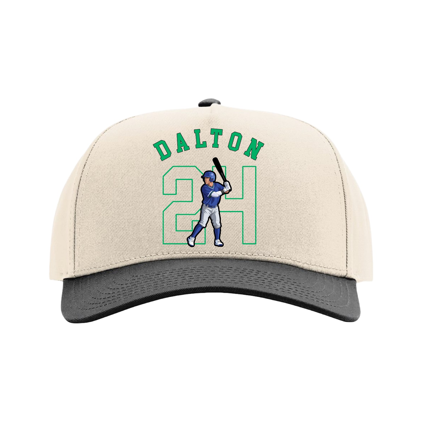 Full Fabric Five-Panel Champ Cap — Shirsey Arch in Cream/Black