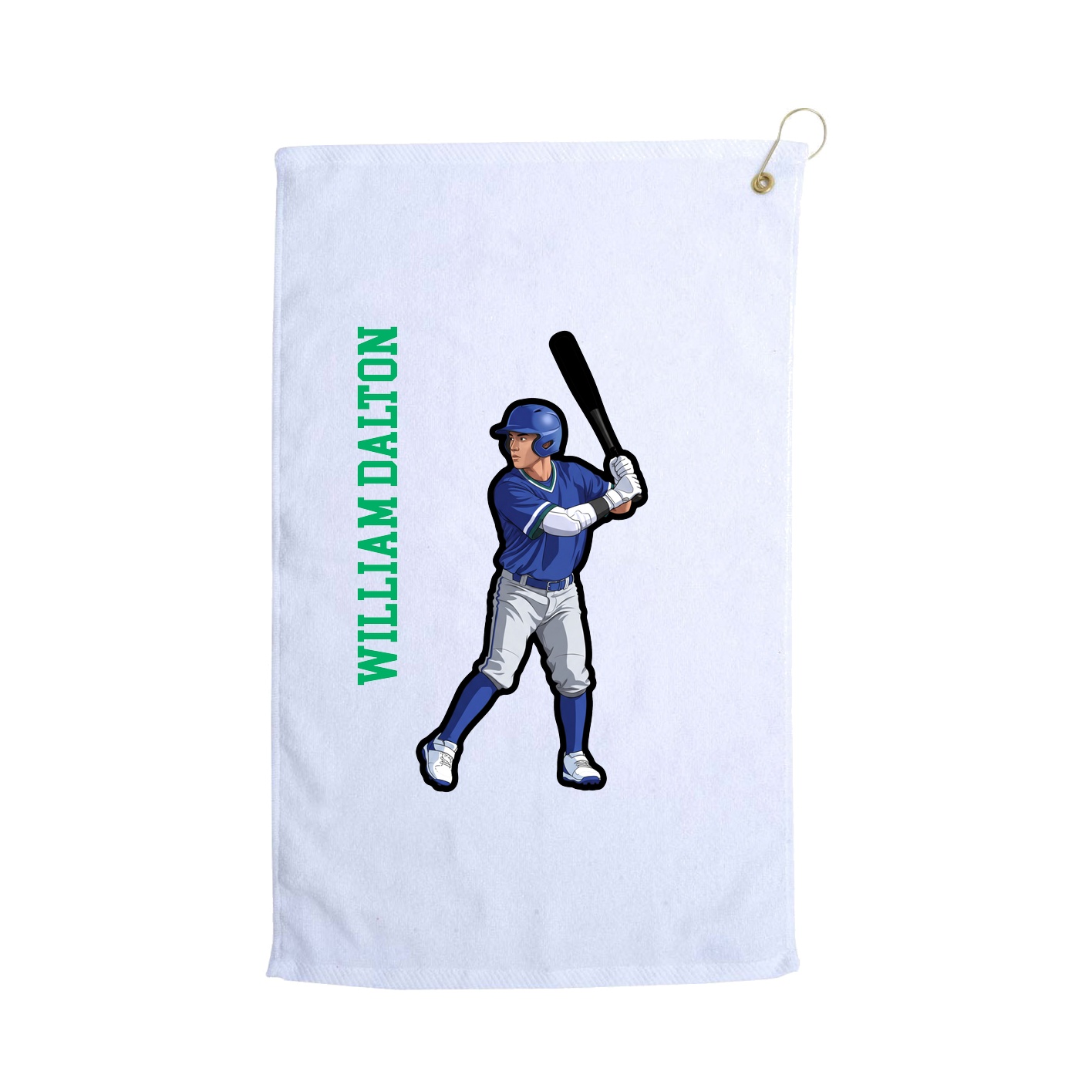 Golf Towel — Name Vertical in White
