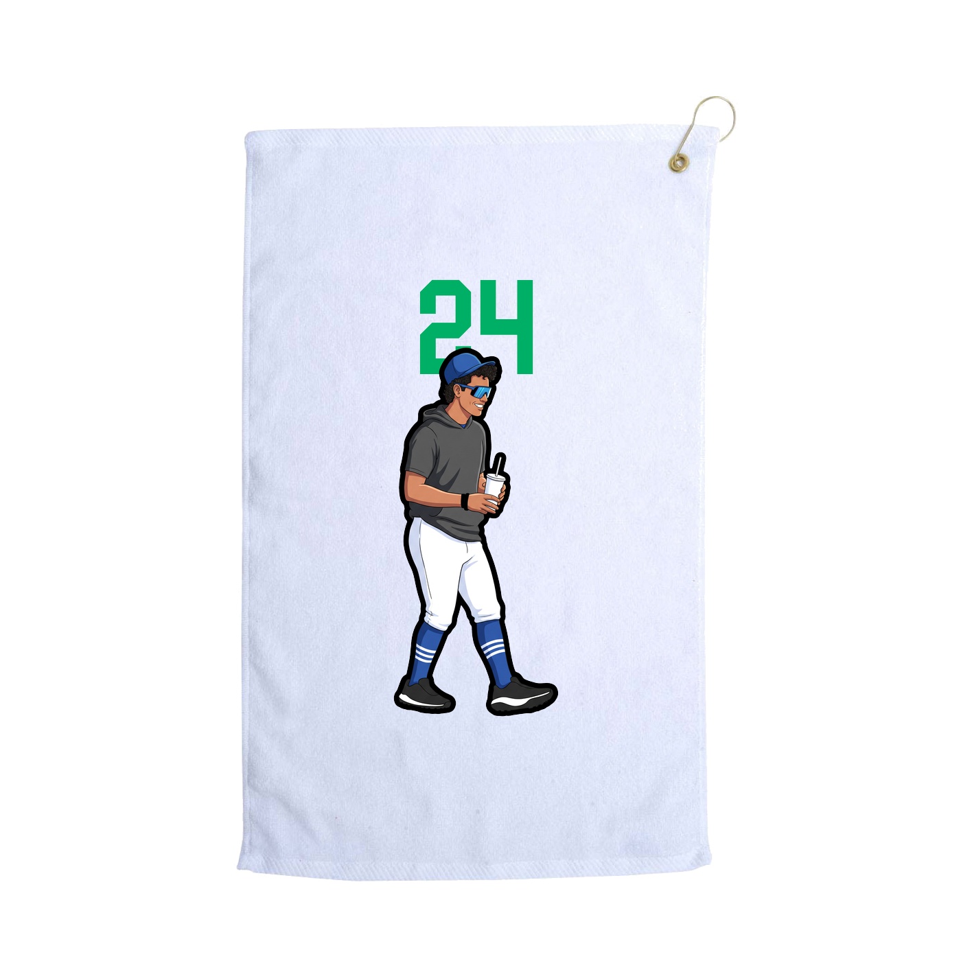 Golf Towel — Number Top in White