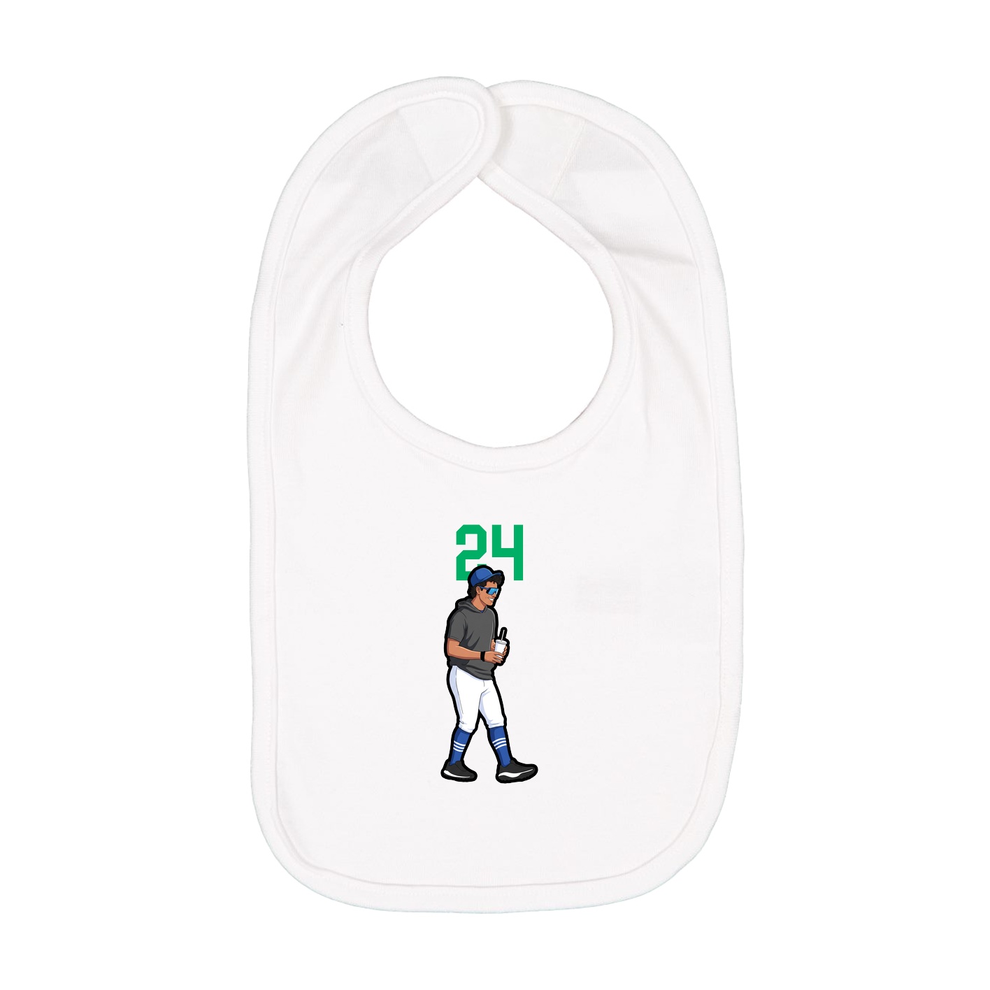 Infant Bib — Number Top in White