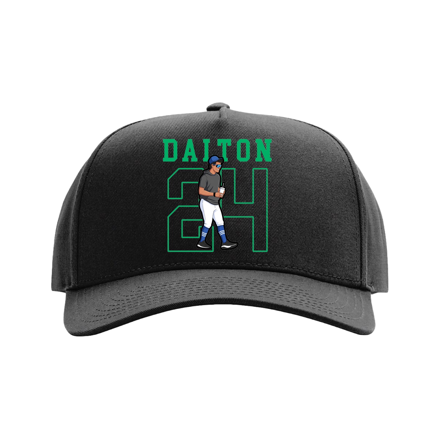 Full Fabric Five-Panel Champ Cap — Shirsey in Black