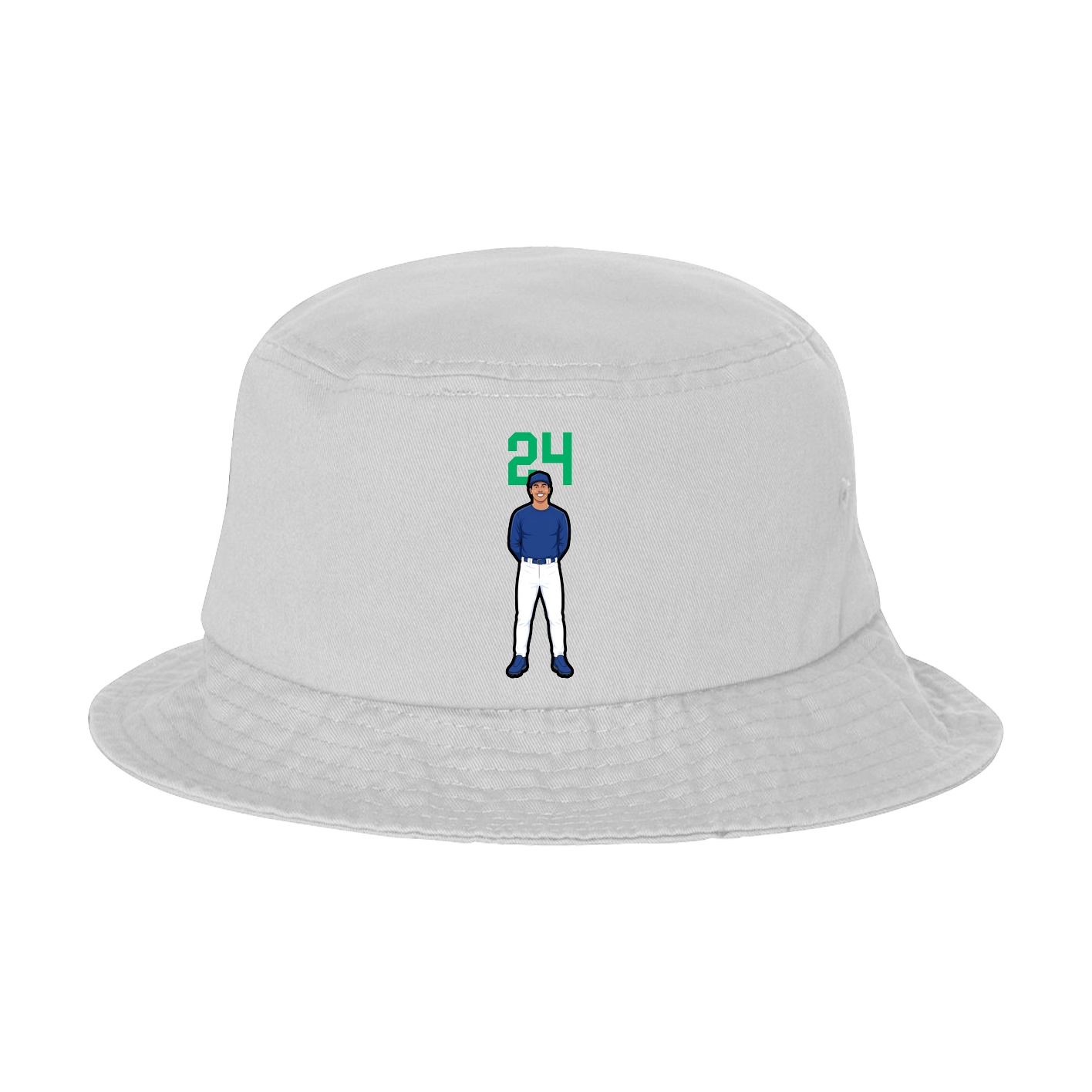 Bucket Cap — Number Top in White