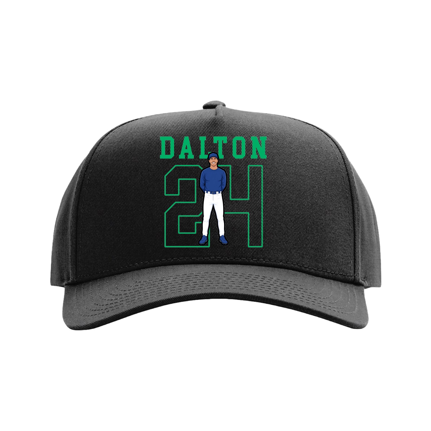 Full Fabric Five-Panel Champ Cap — Shirsey in Black