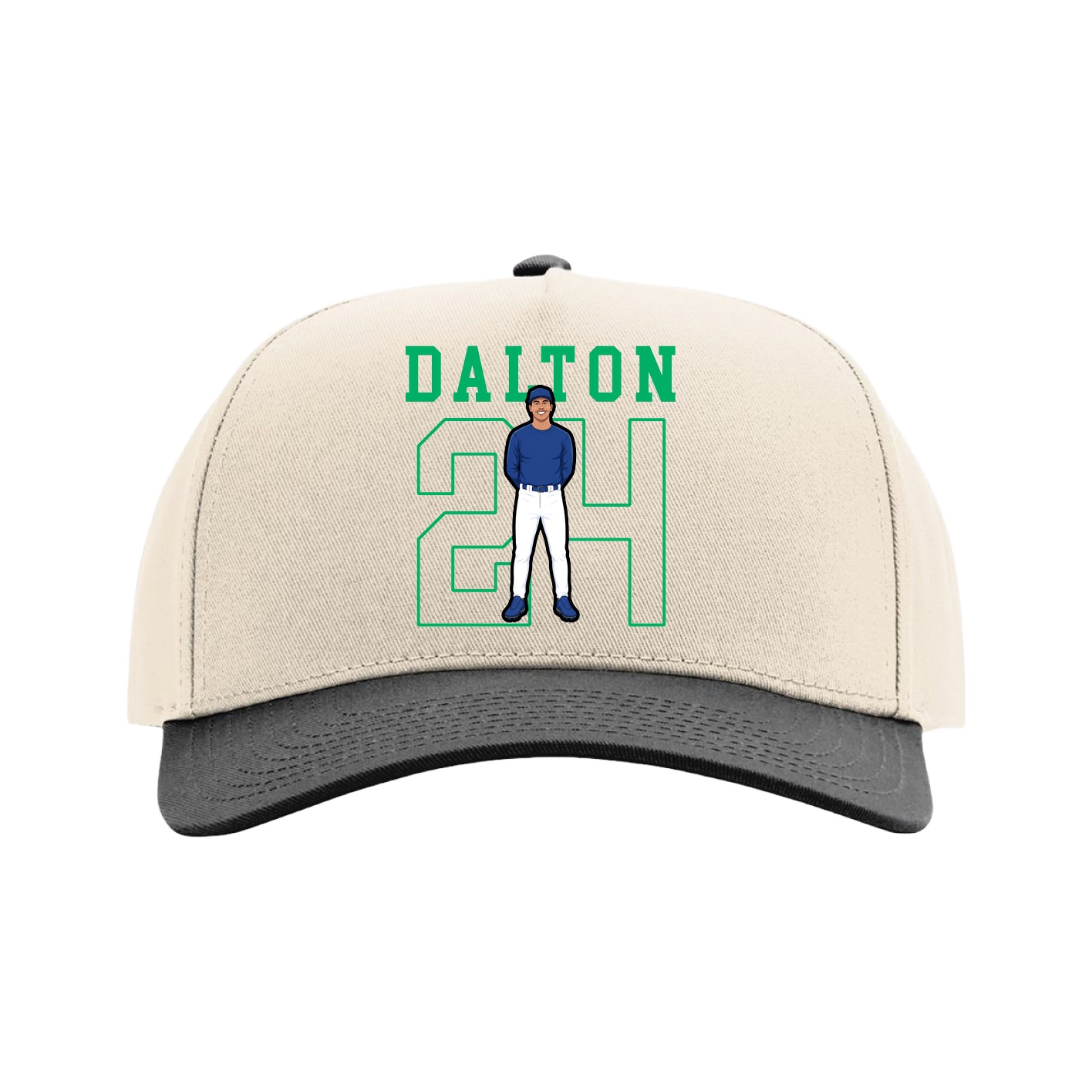 Full Fabric Five-Panel Champ Cap — Shirsey in Cream/Black