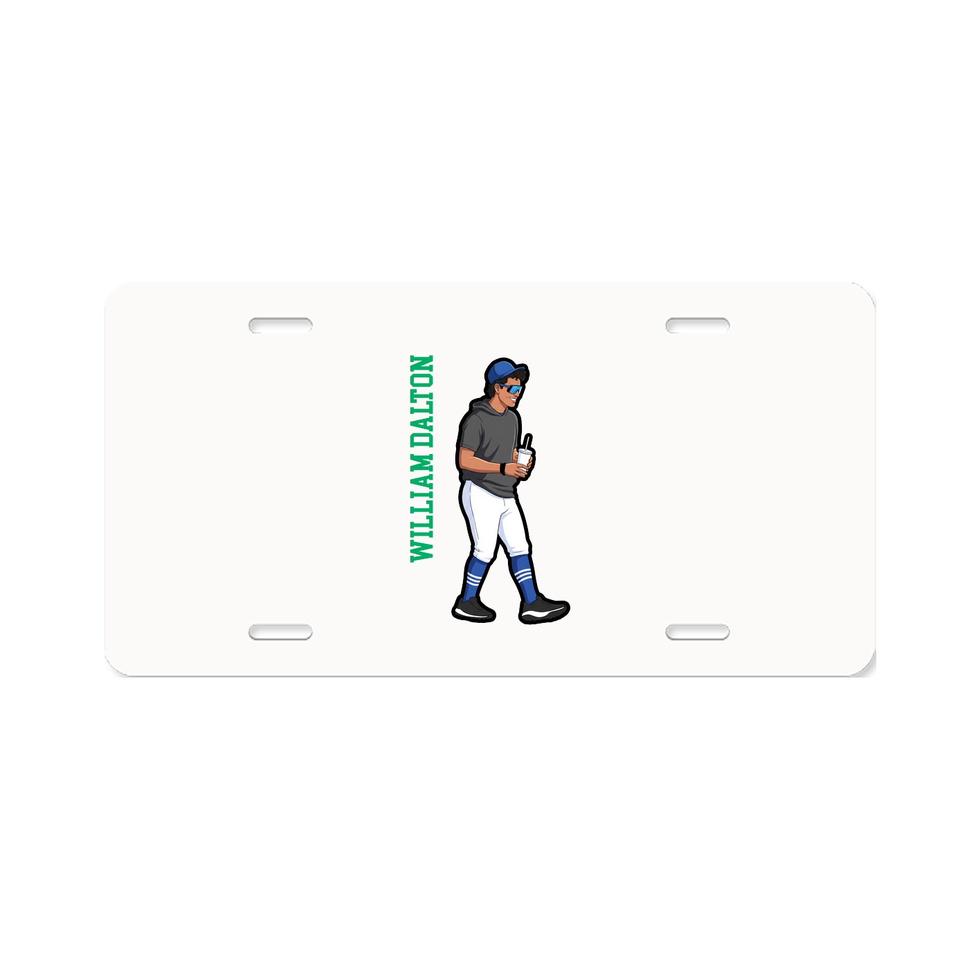 License Plate — Name Vertical in Classic