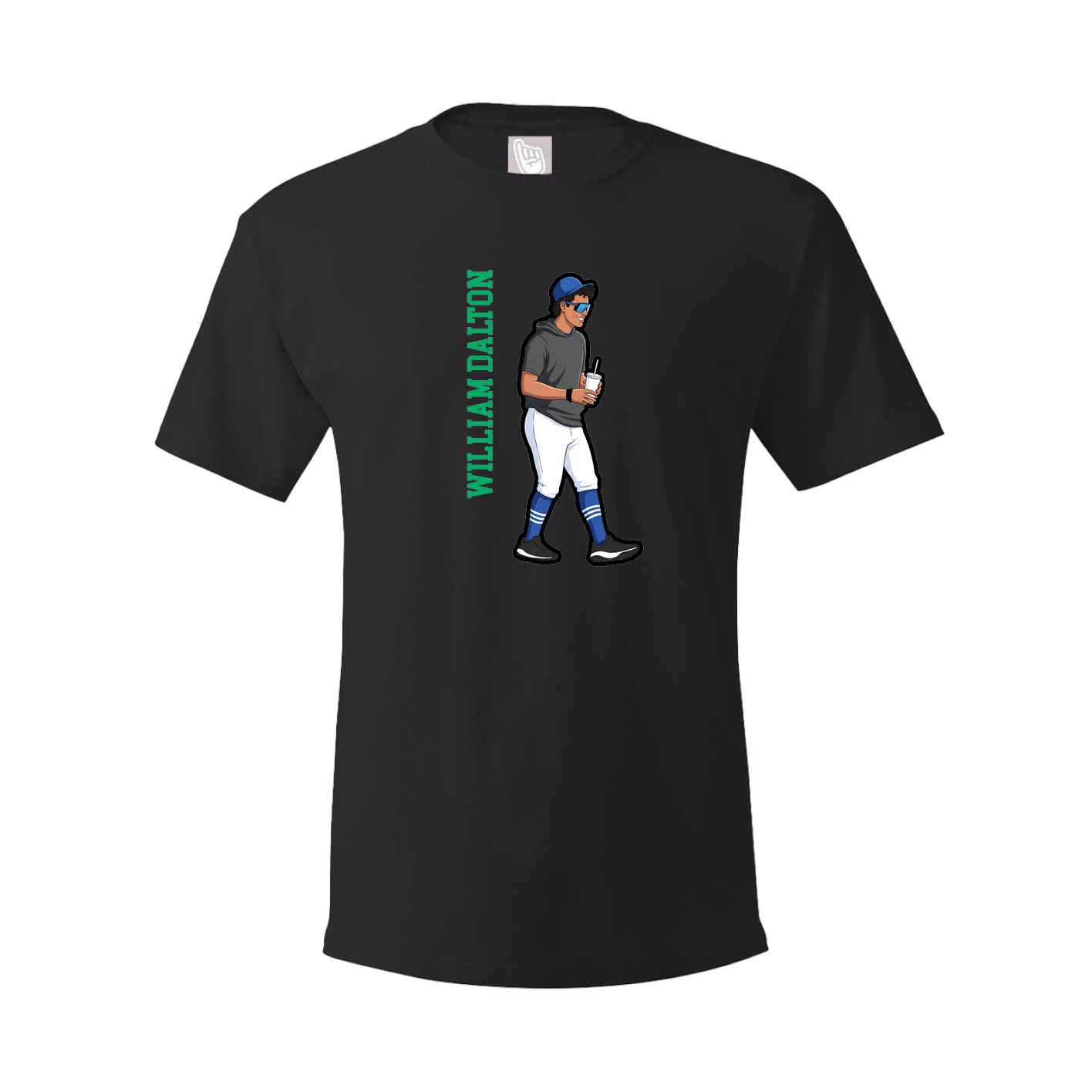Youth Tee — Name Vertical in Black