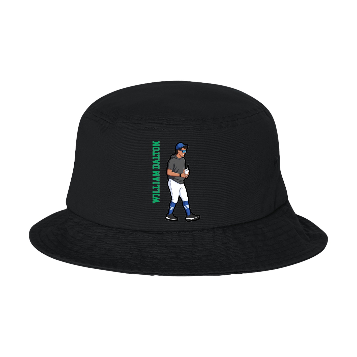 Bucket Cap — Name Vertical in Black