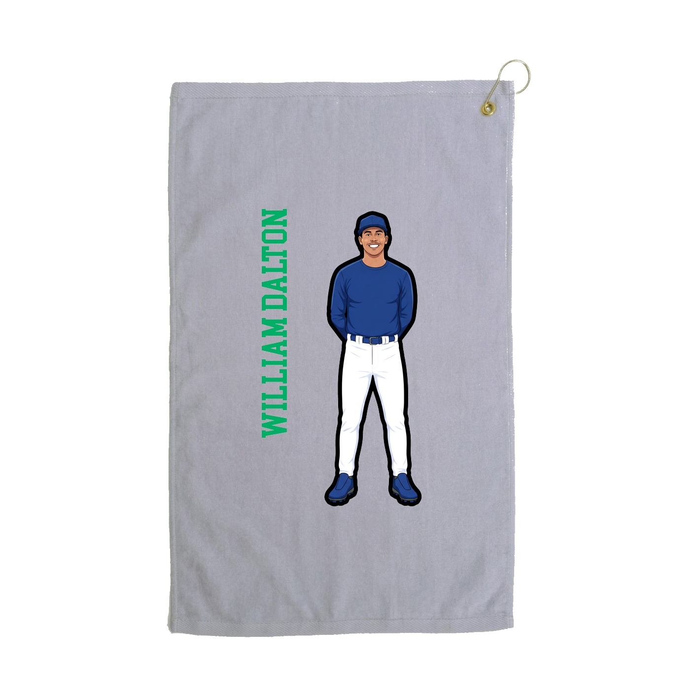 Golf Towel — Name Vertical in Grey