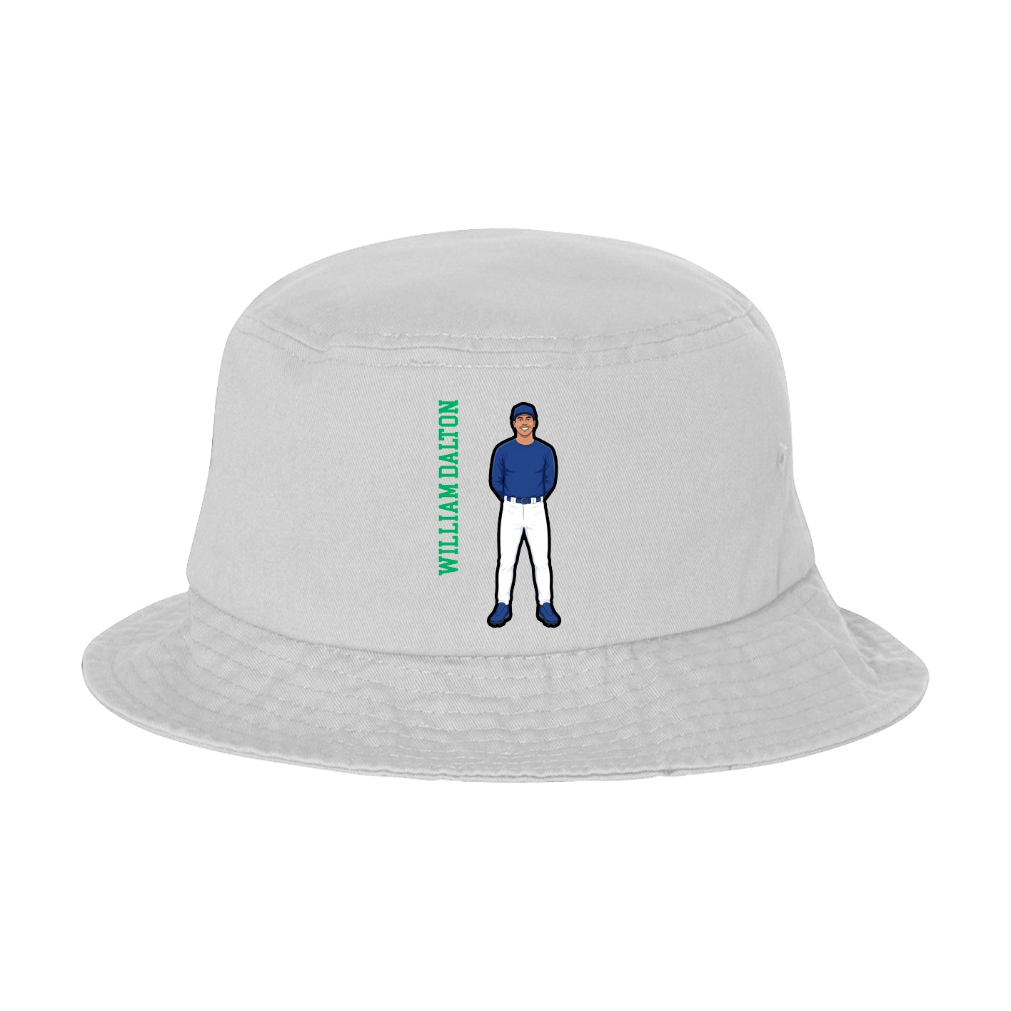 Bucket Cap — Name Vertical in White