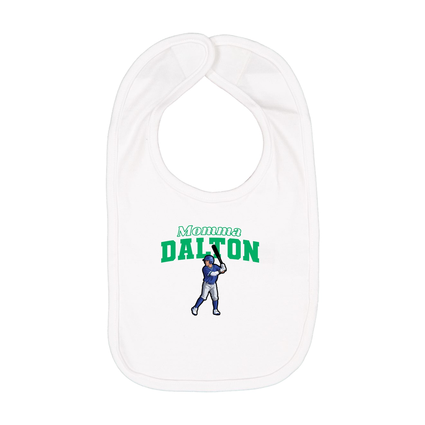 Infant Bib — Mothers Day Block in White
