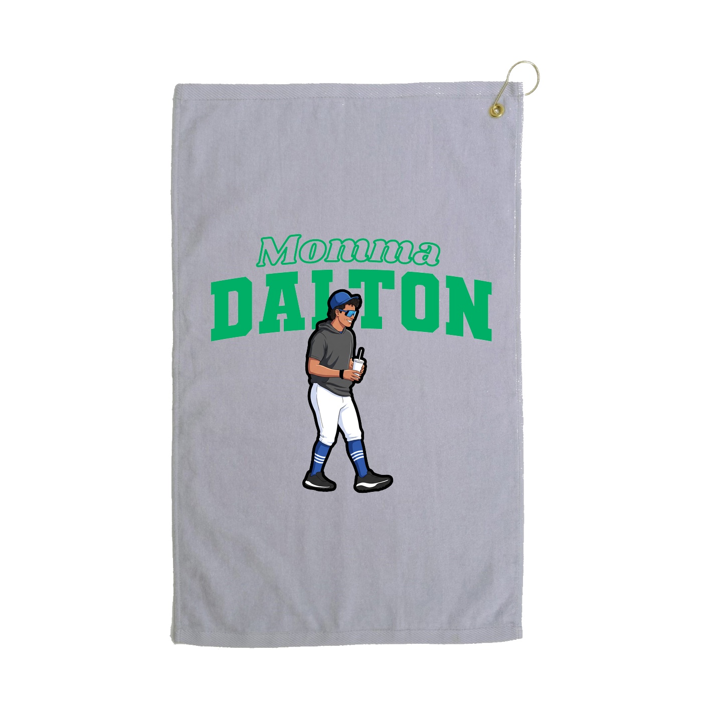 Golf Towel — Mothers Day Block in Grey