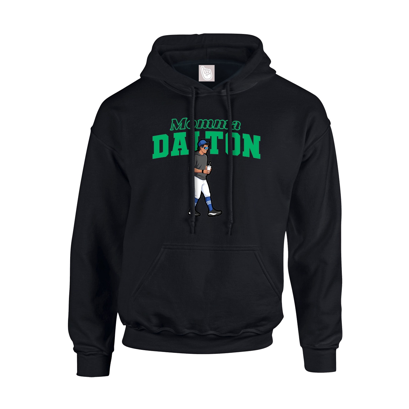 Youth Hoodie — Mothers Day Block in Black