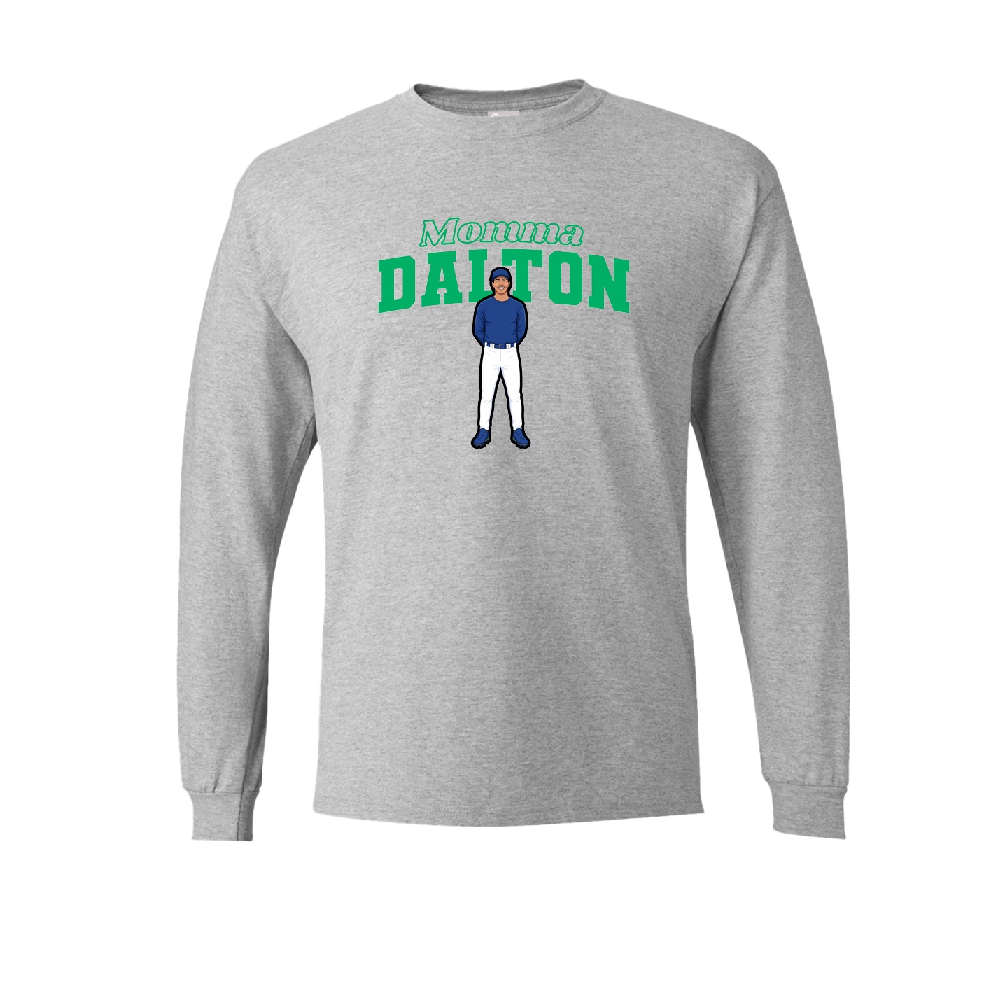 Long Sleeve Tee — Mothers Day Block in Grey