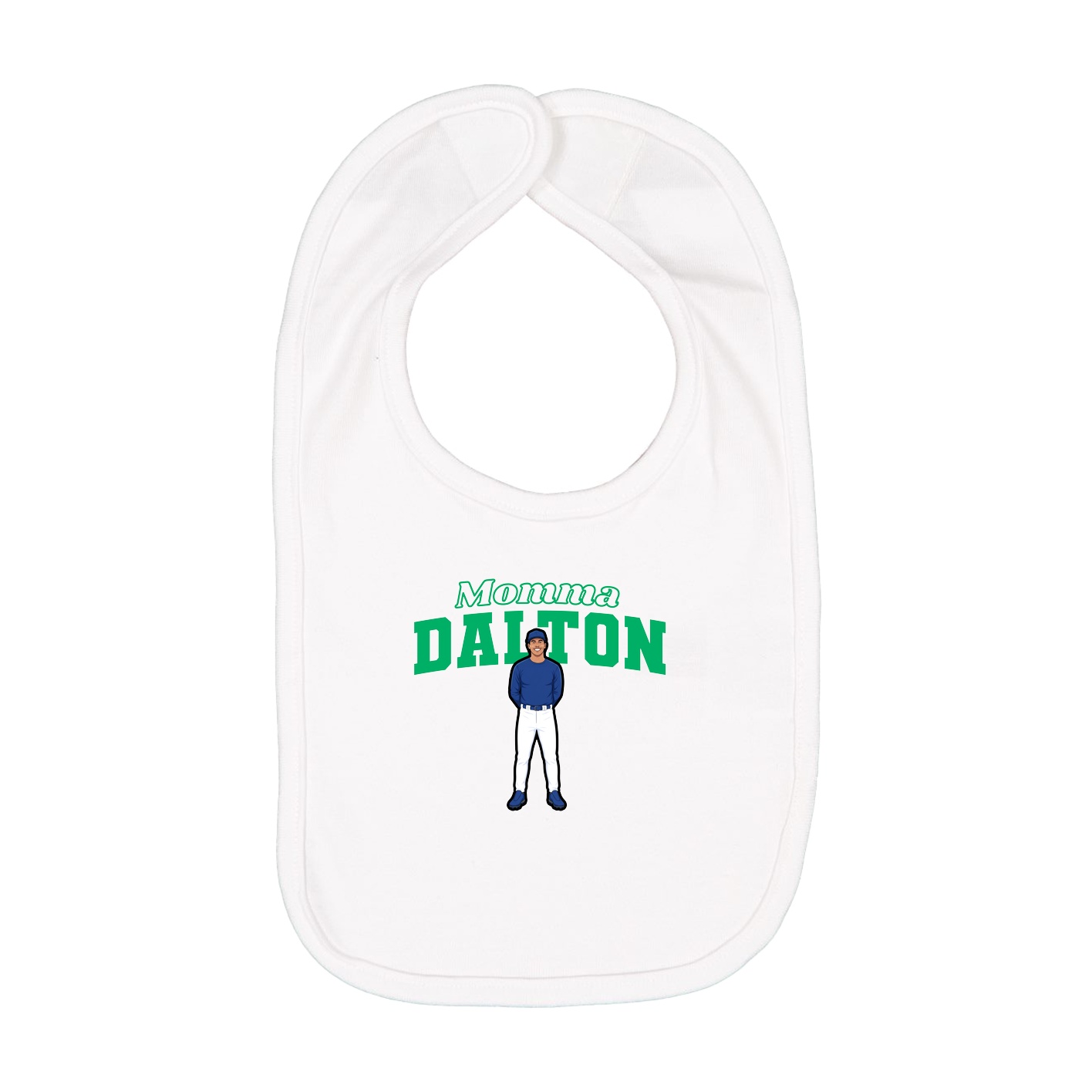 Infant Bib — Mothers Day Block in White