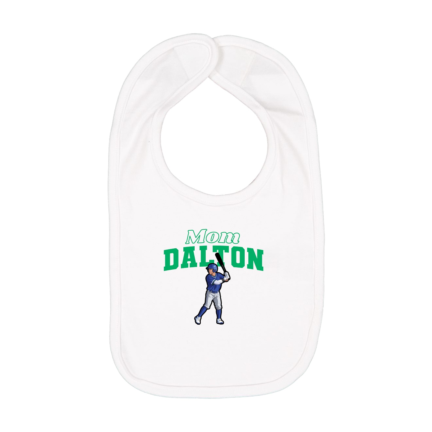 Infant Bib — Mothers Day Block in White