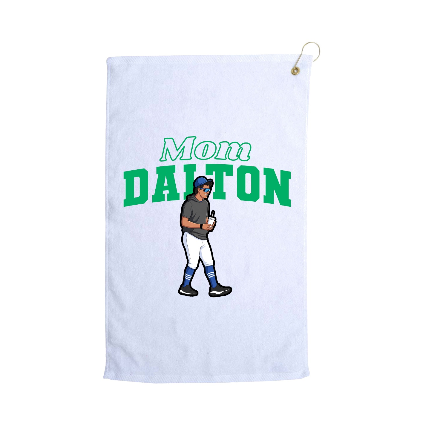 Golf Towel — Mothers Day Block in White