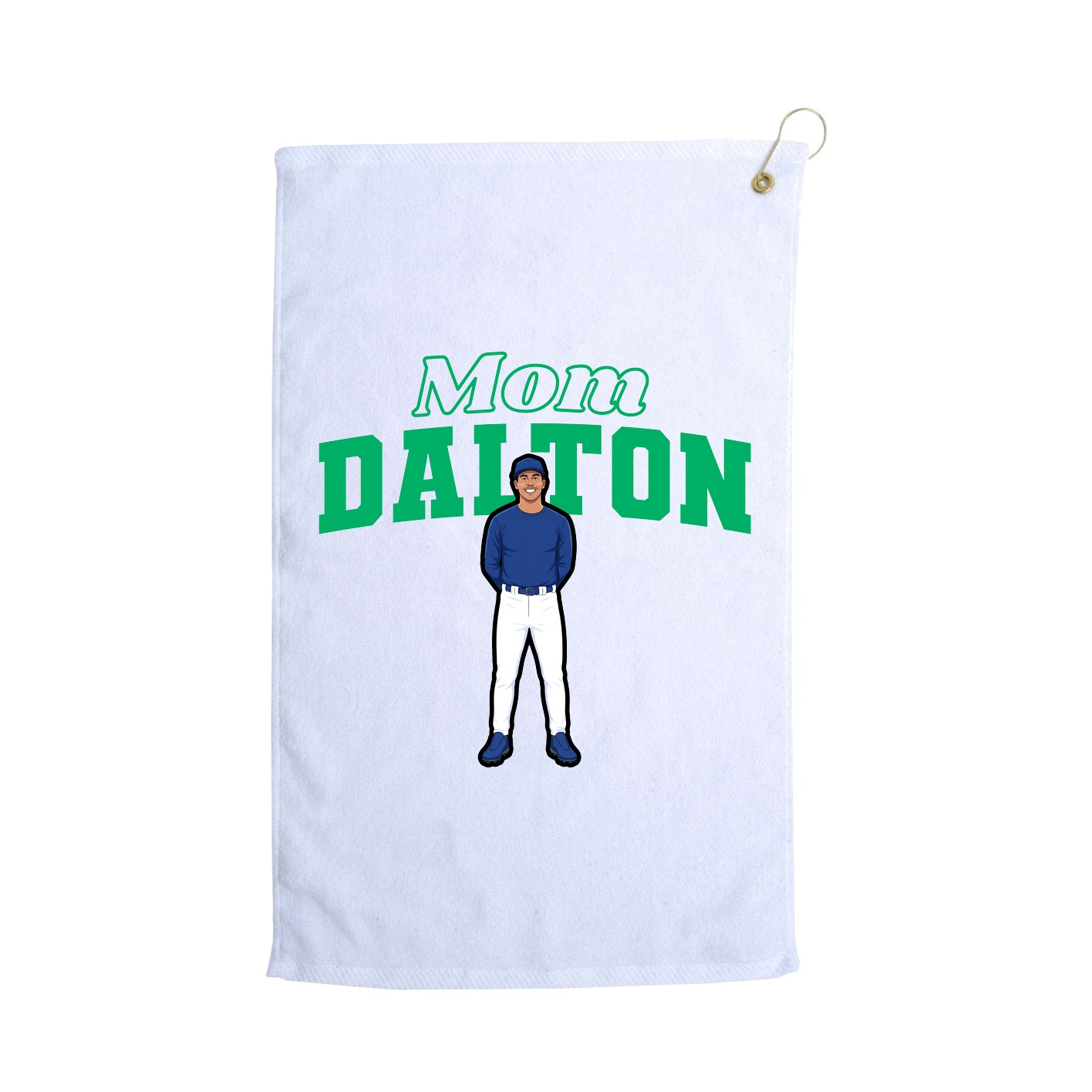 Golf Towel — Mothers Day Block in White