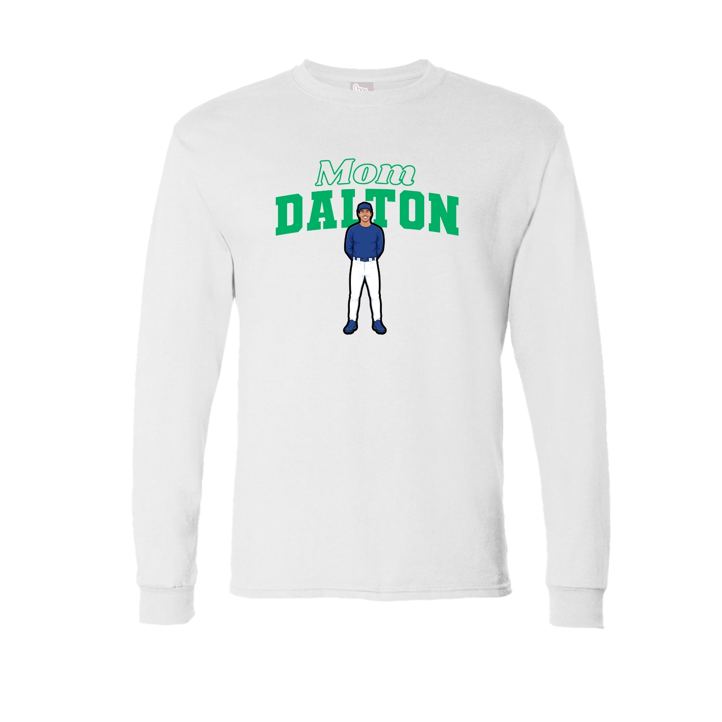 Long Sleeve Tee — Mothers Day Block in White