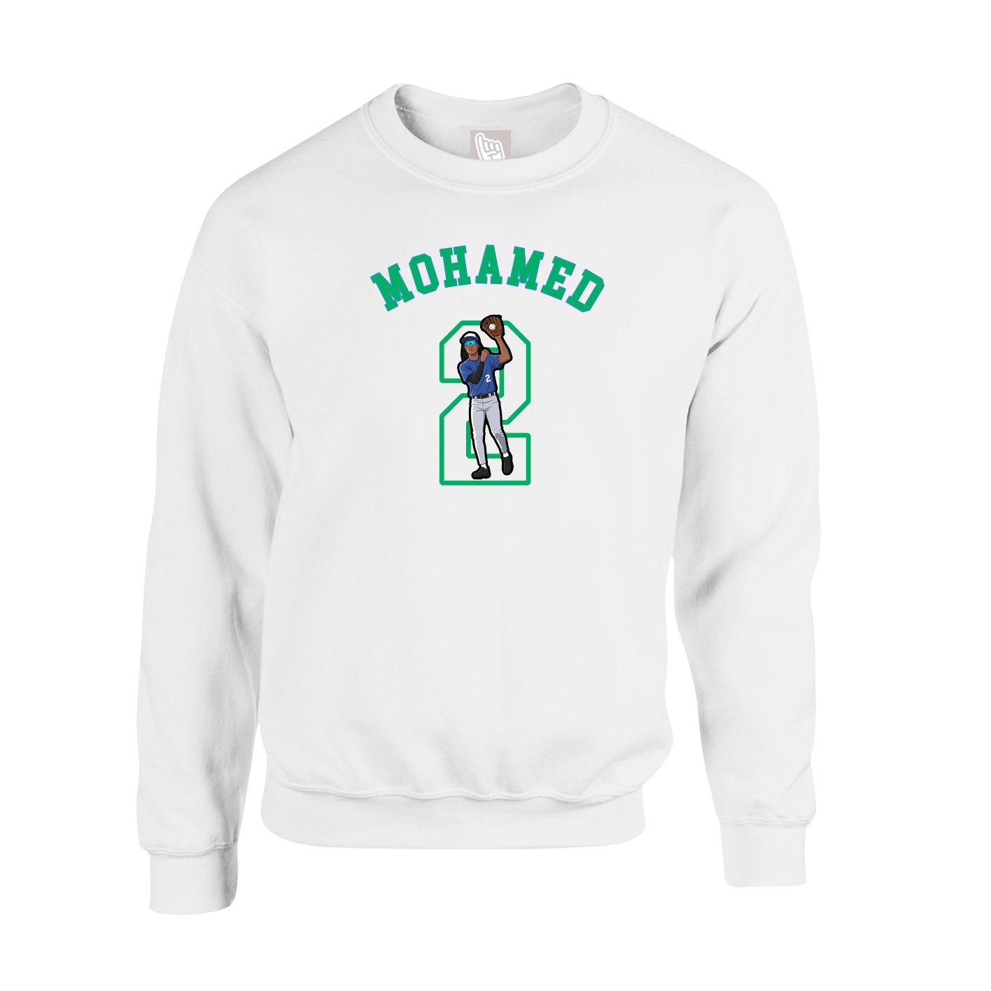 Fleece Crew — Shirsey Arch in White