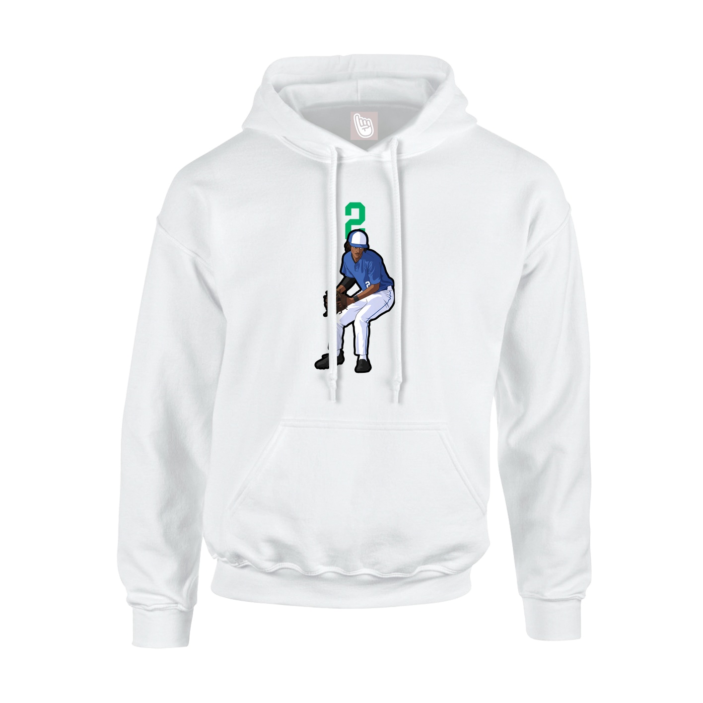 Youth Hoodie — Number Top in White