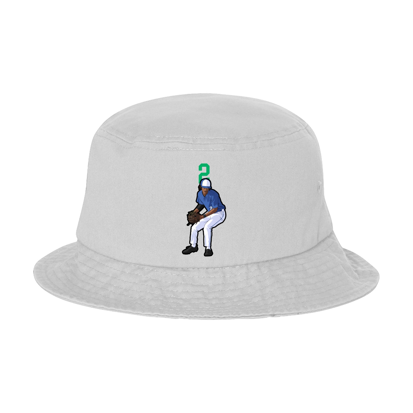Bucket Cap — Number Top in White