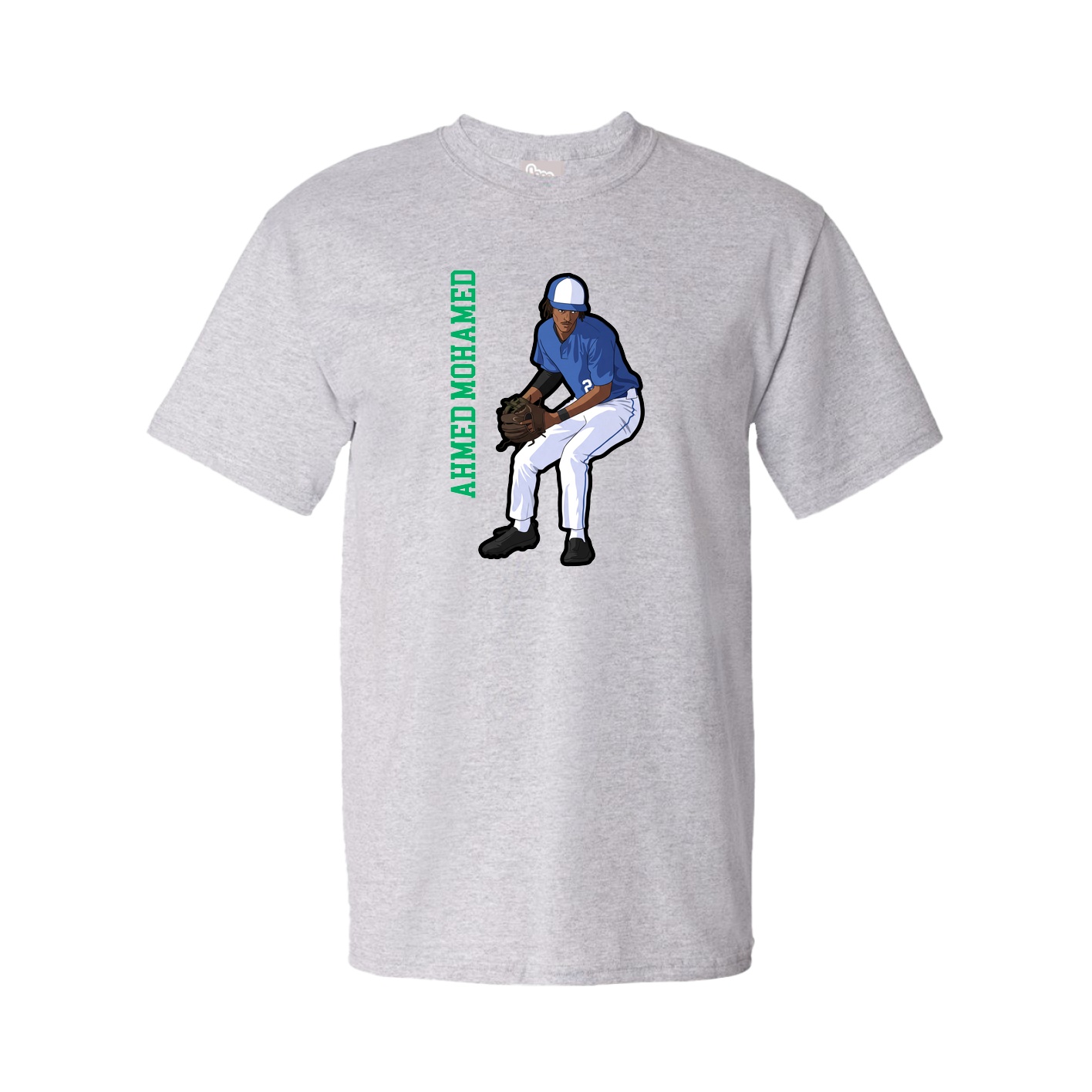 Tee — Name Vertical in Grey
