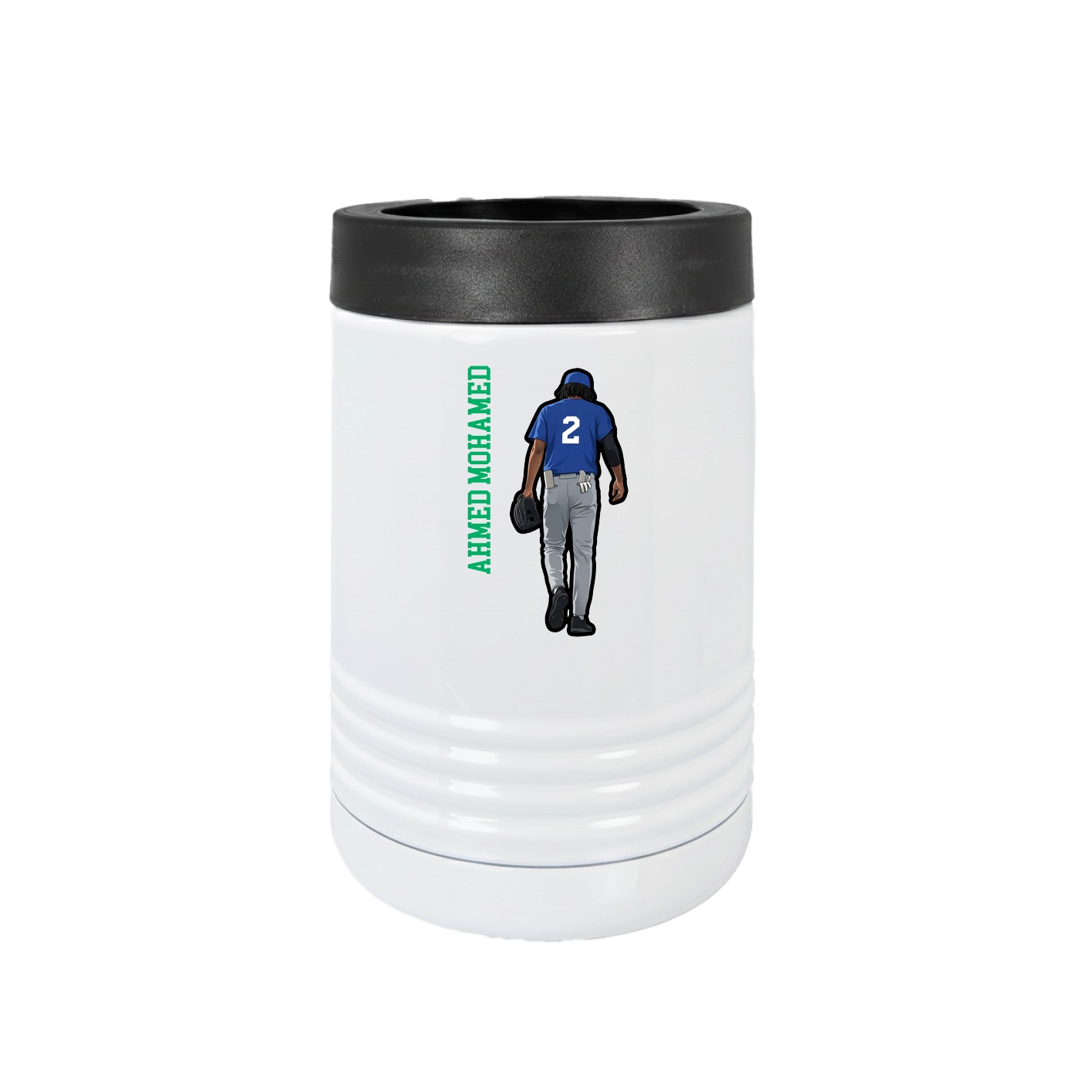 Beverage Holder — Name Vertical in White