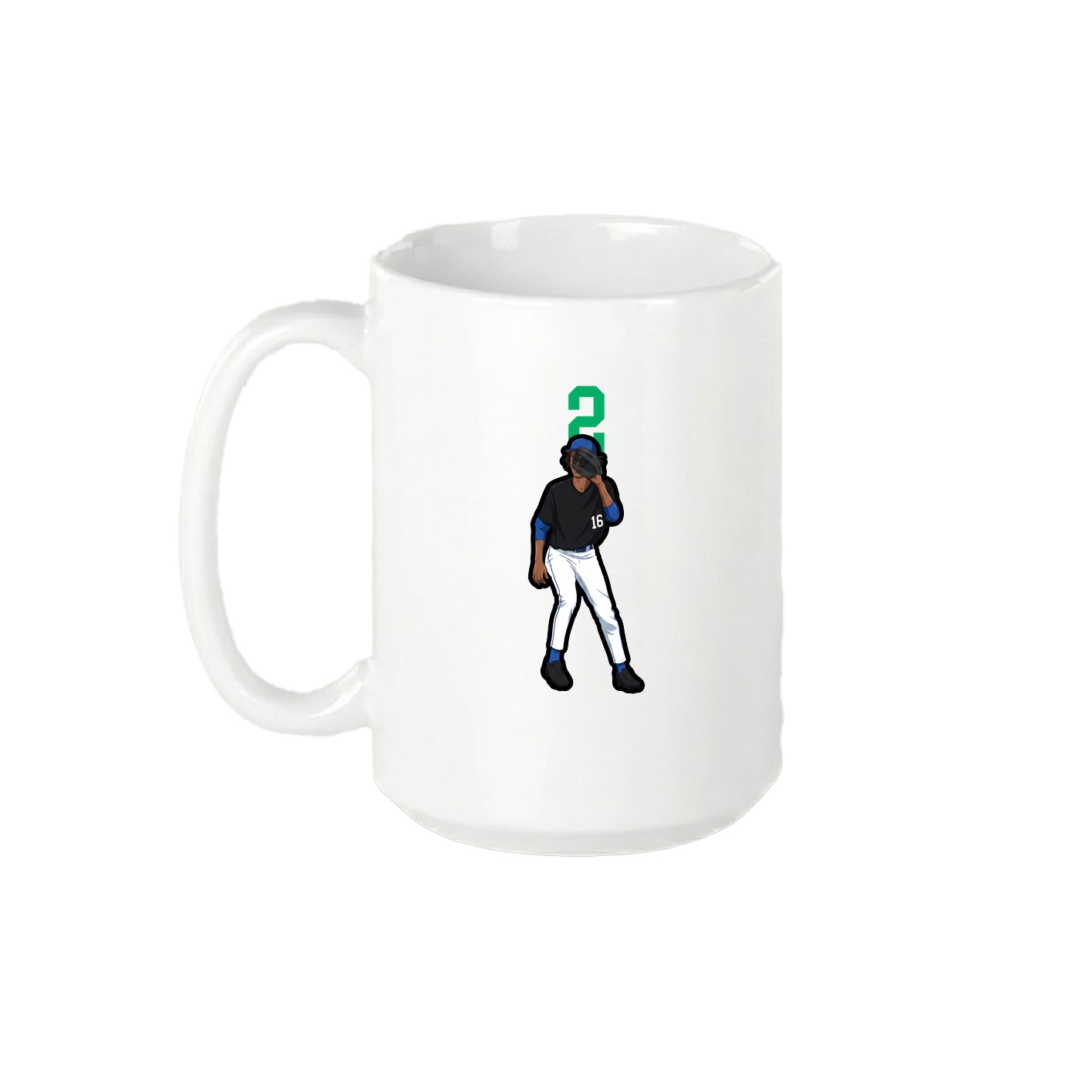 15oz Coffee Mug — Number Top in White