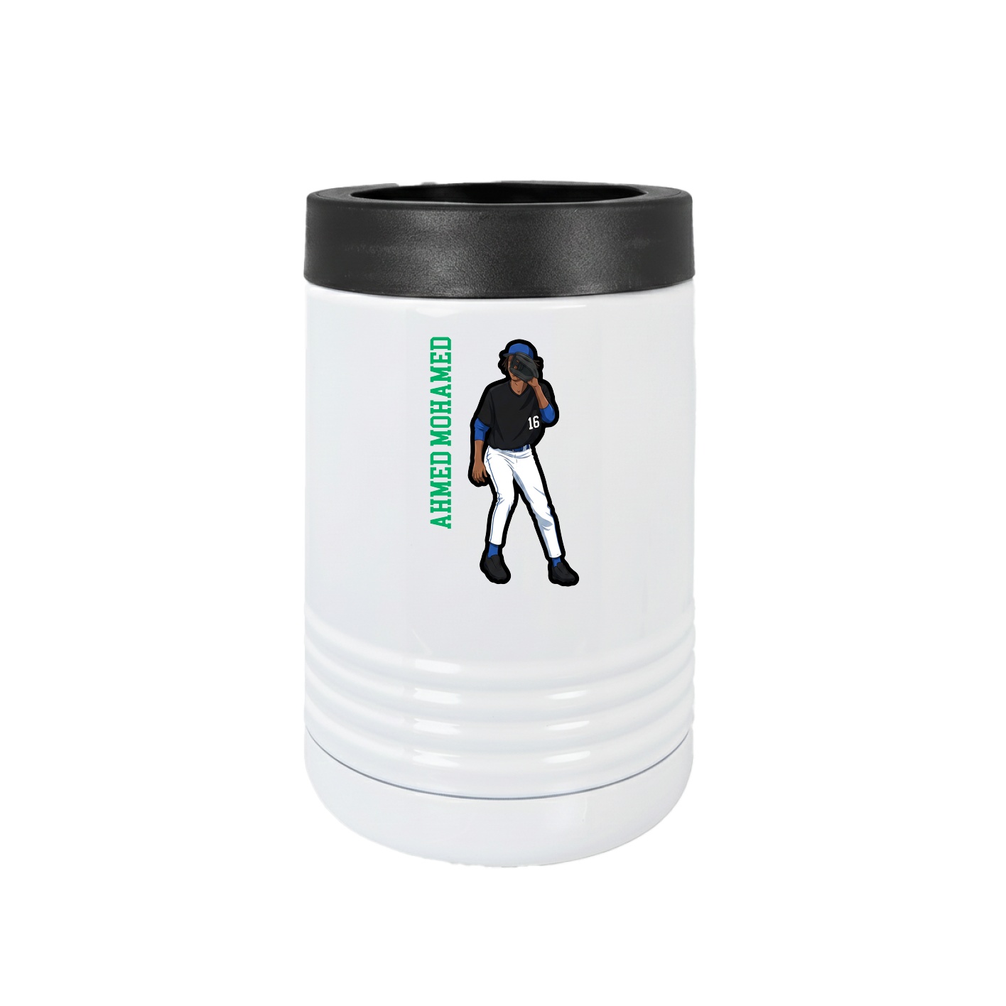 Beverage Holder — Name Vertical in White
