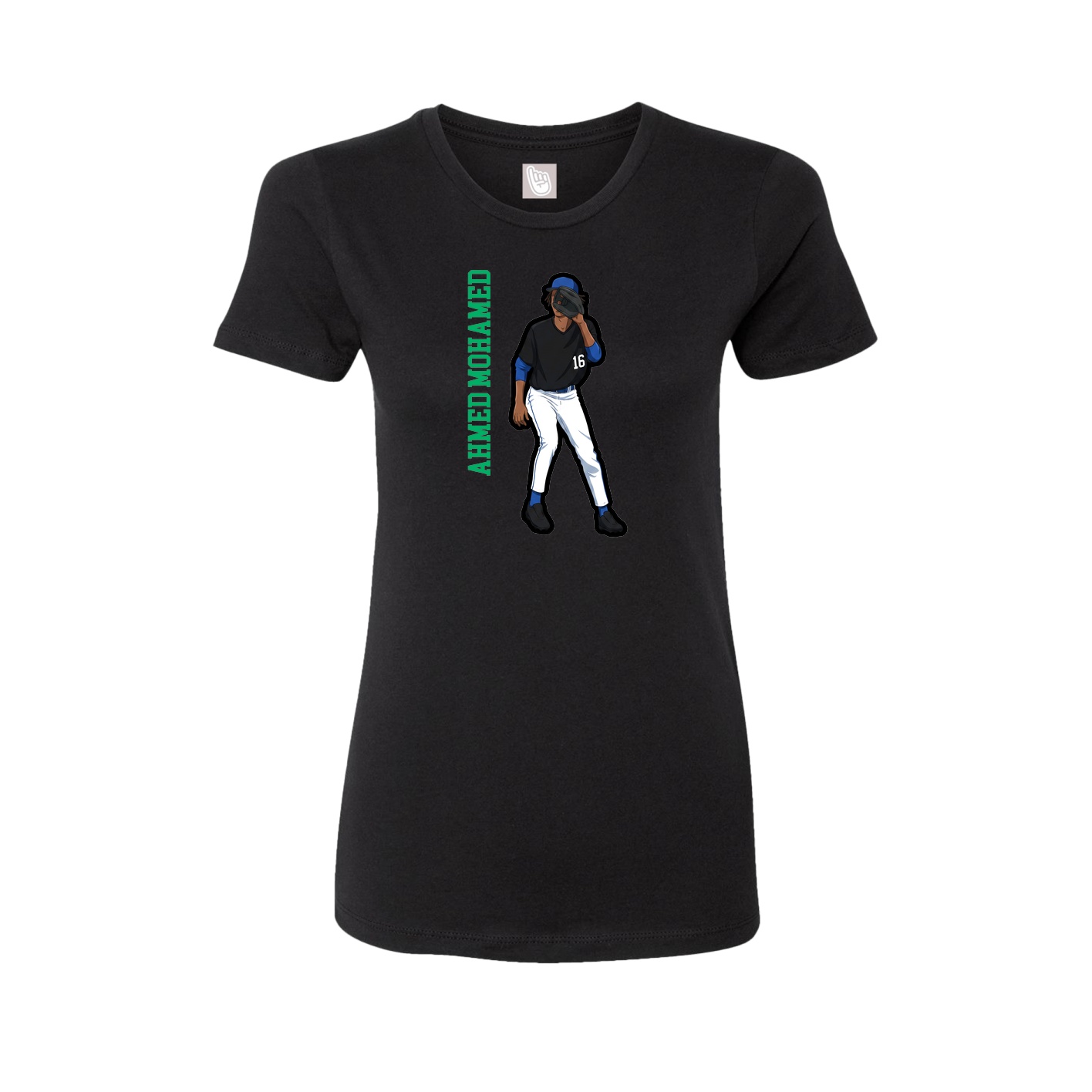 Womens Tee — Name Vertical in Black