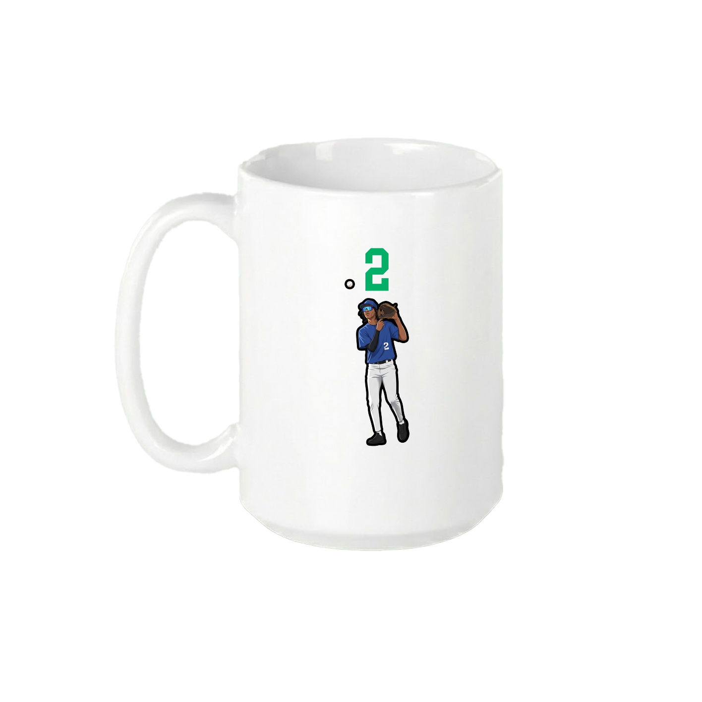 15oz Coffee Mug — Number Top in White